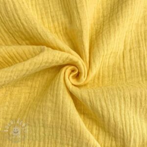 Dvojitá gázovina/mušelín soft yellow - mušelín, mušelin, muselin latka, mušelin latka, gazovina, gázovina metráž, gazovina latka, gázovina, trojita gazovina, bambusový mušelín, latka muselin, bavlněný mušelín metráž, mušelín látka metráž, dvojita gazovina metraz, deka pre bábätko, letná deka pre bábätko, bambusova deka pre dieta, muselinova prikryvka, strikovana deka pre babatko, biela deka pre babatko, prikrývka pre bábätko