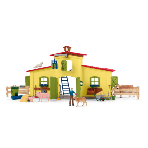 schleich Farm World 42605 Veľká stajňa so zvieratami a príslušenstvom