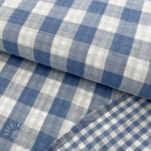 Dvojitá gázovina/mušelín Double sided CHECKS MINI indigo - mušelín, mušelin, muselin latka, mušelin latka, gazovina, gázovina metráž, gazovina latka, gázovina, trojita gazovina, bambusový mušelín, latka muselin, bavlněný mušelín metráž, mušelín látka metráž, dvojita gazovina metraz, deka pre bábätko, letná deka pre bábätko, bambusova deka pre dieta, muselinova prikryvka, strikovana deka pre babatko, biela deka pre babatko, prikrývka pre bábätko