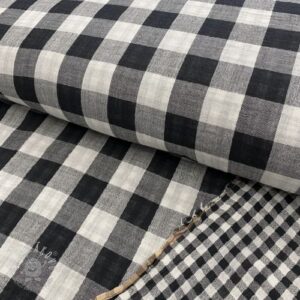 Dvojitá gázovina/mušelín Double sided CHECKS MINI black - mušelín, mušelin, muselin latka, mušelin latka, gazovina, gázovina metráž, gazovina latka, gázovina, trojita gazovina, bambusový mušelín, latka muselin, bavlněný mušelín metráž, mušelín látka metráž, dvojita gazovina metraz, deka pre bábätko, letná deka pre bábätko, bambusova deka pre dieta, muselinova prikryvka, strikovana deka pre babatko, biela deka pre babatko, prikrývka pre bábätko