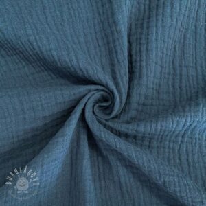 Dvojitá gázovina/mušelín indigo ORGANIC - mušelín, mušelin, muselin latka, mušelin latka, gazovina, gázovina metráž, gazovina latka, gázovina, trojita gazovina, bambusový mušelín, latka muselin, bavlněný mušelín metráž, mušelín látka metráž, dvojita gazovina metraz, deka pre bábätko, letná deka pre bábätko, bambusova deka pre dieta, muselinova prikryvka, strikovana deka pre babatko, biela deka pre babatko, prikrývka pre bábätko