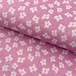 Dvojitá gázovina/mušelín JACQUARD Flowers cerise - mušelín, mušelin, muselin latka, mušelin latka, gazovina, gázovina metráž, gazovina latka, gázovina, trojita gazovina, bambusový mušelín, latka muselin, bavlněný mušelín metráž, mušelín látka metráž, dvojita gazovina metraz, deka pre bábätko, letná deka pre bábätko, bambusova deka pre dieta, muselinova prikryvka, strikovana deka pre babatko, biela deka pre babatko, prikrývka pre bábätko