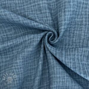Dvojitá gázovina/mušelín Vintage jeans - mušelín, mušelin, muselin latka, mušelin latka, gazovina, gázovina metráž, gazovina latka, gázovina, trojita gazovina, bambusový mušelín, latka muselin, bavlněný mušelín metráž, mušelín látka metráž, dvojita gazovina metraz, deka pre bábätko, letná deka pre bábätko, bambusova deka pre dieta, muselinova prikryvka, strikovana deka pre babatko, biela deka pre babatko, prikrývka pre bábätko