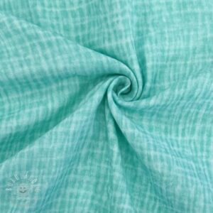 Dvojitá gázovina/mušelín Vintage mint - mušelín, mušelin, muselin latka, mušelin latka, gazovina, gázovina metráž, gazovina latka, gázovina, trojita gazovina, bambusový mušelín, latka muselin, bavlněný mušelín metráž, mušelín látka metráž, dvojita gazovina metraz, deka pre bábätko, letná deka pre bábätko, bambusova deka pre dieta, muselinova prikryvka, strikovana deka pre babatko, biela deka pre babatko, prikrývka pre bábätko