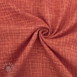 Dvojitá gázovina/mušelín Vintage red - mušelín, mušelin, muselin latka, mušelin latka, gazovina, gázovina metráž, gazovina latka, gázovina, trojita gazovina, bambusový mušelín, latka muselin, bavlněný mušelín metráž, mušelín látka metráž, dvojita gazovina metraz, deka pre bábätko, letná deka pre bábätko, bambusova deka pre dieta, muselinova prikryvka, strikovana deka pre babatko, biela deka pre babatko, prikrývka pre bábätko