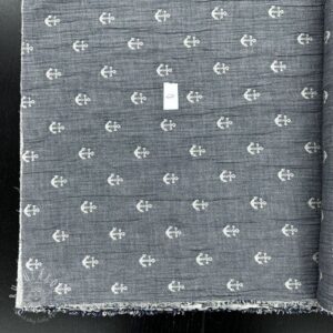 Dvojitá gázovina/mušelín JACQUARD Anchor 2-side faded gray navy II.trieda - mušelín, mušelin, muselin latka, mušelin latka, gazovina, gázovina metráž, gazovina latka, gázovina, trojita gazovina, bambusový mušelín, latka muselin, bavlněný mušelín metráž, mušelín látka metráž, dvojita gazovina metraz, deka pre bábätko, letná deka pre bábätko, bambusova deka pre dieta, muselinova prikryvka, strikovana deka pre babatko, biela deka pre babatko, prikrývka pre bábätko