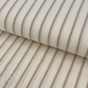 Dvojitá gázovina/mušelín YARN DYED Thin strip beige - mušelín, mušelin, muselin latka, mušelin latka, gazovina, gázovina metráž, gazovina latka, gázovina, trojita gazovina, bambusový mušelín, latka muselin, bavlněný mušelín metráž, mušelín látka metráž, dvojita gazovina metraz, deka pre bábätko, letná deka pre bábätko, bambusova deka pre dieta, muselinova prikryvka, strikovana deka pre babatko, biela deka pre babatko, prikrývka pre bábätko