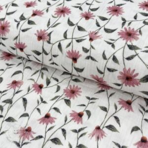 Dvojitá gázovina/mušelín Flowers Simone digital print ORGANIC - mušelín, mušelin, muselin latka, mušelin latka, gazovina, gázovina metráž, gazovina latka, gázovina, trojita gazovina, bambusový mušelín, latka muselin, bavlněný mušelín metráž, mušelín látka metráž, dvojita gazovina metraz, deka pre bábätko, letná deka pre bábätko, bambusova deka pre dieta, muselinova prikryvka, strikovana deka pre babatko, biela deka pre babatko, prikrývka pre bábätko