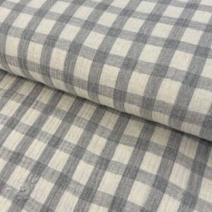 Dvojitá gázovina/mušelín LINEN YARN DYED Checks grey natural - mušelín, mušelin, muselin latka, mušelin latka, gazovina, gázovina metráž, gazovina latka, gázovina, trojita gazovina, bambusový mušelín, latka muselin, bavlněný mušelín metráž, mušelín látka metráž, dvojita gazovina metraz, deka pre bábätko, letná deka pre bábätko, bambusova deka pre dieta, muselinova prikryvka, strikovana deka pre babatko, biela deka pre babatko, prikrývka pre bábätko