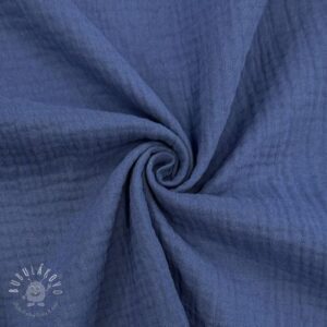 Dvojitá gázovina/mušelín midnight blue - mušelín, mušelin, muselin latka, mušelin latka, gazovina, gázovina metráž, gazovina latka, gázovina, trojita gazovina, bambusový mušelín, latka muselin, bavlněný mušelín metráž, mušelín látka metráž, dvojita gazovina metraz, deka pre bábätko, letná deka pre bábätko, bambusova deka pre dieta, muselinova prikryvka, strikovana deka pre babatko, biela deka pre babatko, prikrývka pre bábätko