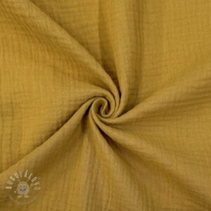 Dvojitá gázovina/mušelín dark ochre - mušelín, mušelin, muselin latka, mušelin latka, gazovina, gázovina metráž, gazovina latka, gázovina, trojita gazovina, bambusový mušelín, latka muselin, bavlněný mušelín metráž, mušelín látka metráž, dvojita gazovina metraz, deka pre bábätko, letná deka pre bábätko, bambusova deka pre dieta, muselinova prikryvka, strikovana deka pre babatko, biela deka pre babatko, prikrývka pre bábätko