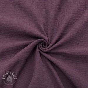 Dvojitá gázovina/mušelín aubergine - mušelín, mušelin, muselin latka, mušelin latka, gazovina, gázovina metráž, gazovina latka, gázovina, trojita gazovina, bambusový mušelín, latka muselin, bavlněný mušelín metráž, mušelín látka metráž, dvojita gazovina metraz, deka pre bábätko, letná deka pre bábätko, bambusova deka pre dieta, muselinova prikryvka, strikovana deka pre babatko, biela deka pre babatko, prikrývka pre bábätko