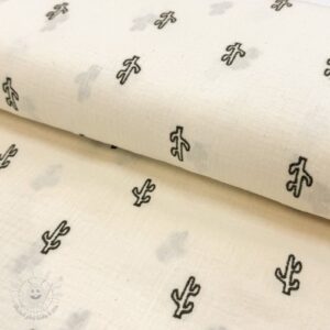 Dvojitá gázovina/mušelín EMBROIDERY Cactus natural - mušelín, mušelin, muselin latka, mušelin latka, gazovina, gázovina metráž, gazovina latka, gázovina, trojita gazovina, bambusový mušelín, latka muselin, bavlněný mušelín metráž, mušelín látka metráž, dvojita gazovina metraz, deka pre bábätko, letná deka pre bábätko, bambusova deka pre dieta, muselinova prikryvka, strikovana deka pre babatko, biela deka pre babatko, prikrývka pre bábätko