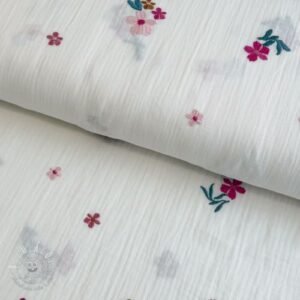 Dvojitá gázovina/mušelín EMBROIDERY Flowers MIA camel - mušelín, mušelin, muselin latka, mušelin latka, gazovina, gázovina metráž, gazovina latka, gázovina, trojita gazovina, bambusový mušelín, latka muselin, bavlněný mušelín metráž, mušelín látka metráž, dvojita gazovina metraz, deka pre bábätko, letná deka pre bábätko, bambusova deka pre dieta, muselinova prikryvka, strikovana deka pre babatko, biela deka pre babatko, prikrývka pre bábätko