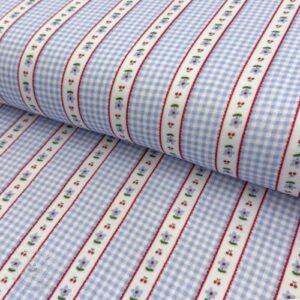 Dvojitá gázovina/mušelín Flowers check blue digital print - mušelín, mušelin, muselin latka, mušelin latka, gazovina, gázovina metráž, gazovina latka, gázovina, trojita gazovina, bambusový mušelín, latka muselin, bavlněný mušelín metráž, mušelín látka metráž, dvojita gazovina metraz, deka pre bábätko, letná deka pre bábätko, bambusova deka pre dieta, muselinova prikryvka, strikovana deka pre babatko, biela deka pre babatko, prikrývka pre bábätko