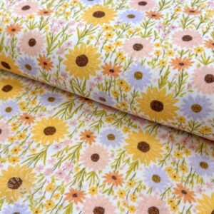 Dvojitá gázovina/mušelín Flowers Hot summer digital print - mušelín, mušelin, muselin latka, mušelin latka, gazovina, gázovina metráž, gazovina latka, gázovina, trojita gazovina, bambusový mušelín, latka muselin, bavlněný mušelín metráž, mušelín látka metráž, dvojita gazovina metraz, deka pre bábätko, letná deka pre bábätko, bambusova deka pre dieta, muselinova prikryvka, strikovana deka pre babatko, biela deka pre babatko, prikrývka pre bábätko